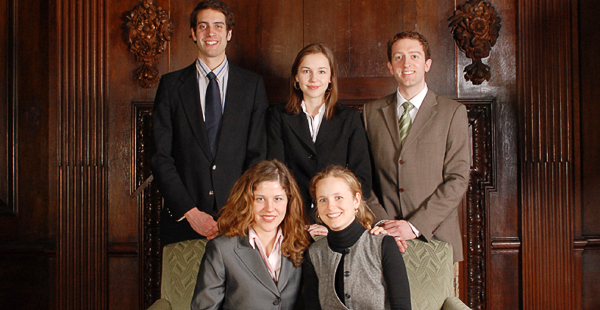 The JSDLP's Volume 5 team. Standing: Justin Dubois, Sandrina Antohi and Nicholas Richards-Bentley. Seated: Lisa Smith and Julia Turvey.