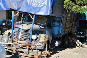 Not very orderly: one of thousands of independent flete (pronounced 'flaytay') delivery trucks which roam Buenos Aires, carrying everything from furniture to beef carcasses...