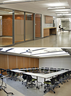 Pictures of the 3rd floor main hall, and of room 316, now named the Osler Seminar room.