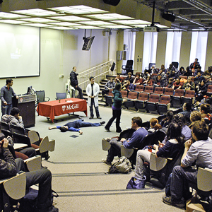 Scene in the moot court.