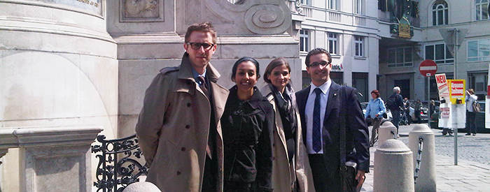 The 2011 Vis team in Vienna: Michael Bookman, Nora Ahmed, Andreea Vasiliu and Corey Omer