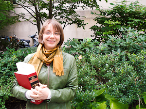 Palma Paciocco, standing outside Langdell Hall at Harvard