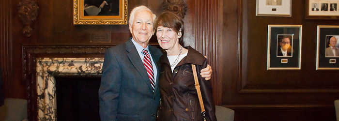 Norman and Gloria May at the Dean's Breakfast reception during Homecoming 2011