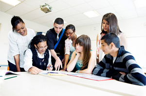 Photo of high-schoolers from iStockphoto / Microsoft clipart.