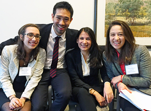 Sarah de Rose, Benny Chan, Marilyn Venney, and Maria Rodriguez participated in the Wilson Moot this year.