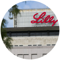 Detail of Eli Lilly building