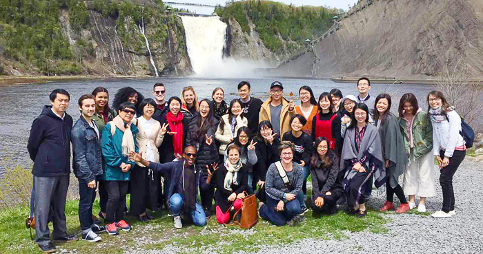 The McGill-Shantou group visited the Montmorency Falls near Quebec City