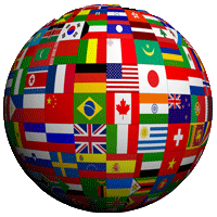 World flags as a sphere