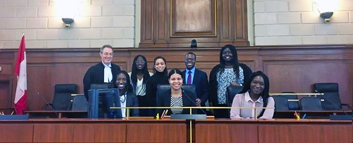 Justice Nicholas Kasirer with the BLSA student group.