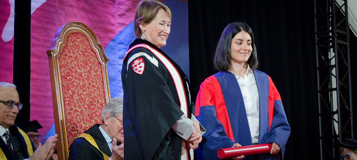 Marie Manikis receiving a Principal’s Prize for Outstanding Emerging Researchers