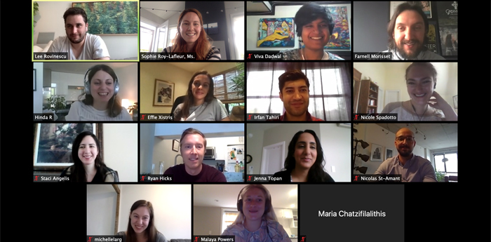 US-based alumni in zoom conversation with McGill Law students.